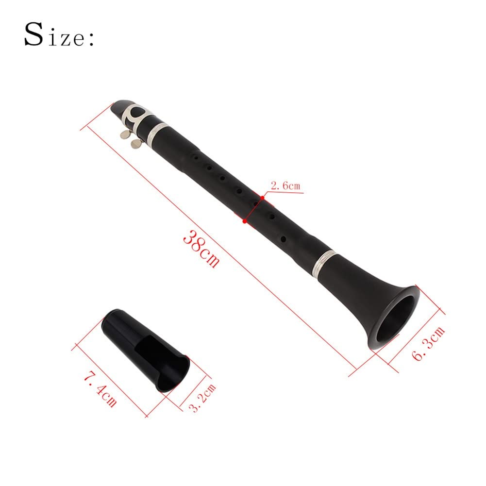Mini clarinete Bb, instrumento de viento de madera de clarinete de bolsillo con bolsas de almacenamiento, instrumento musical for la práctica de principiantes
