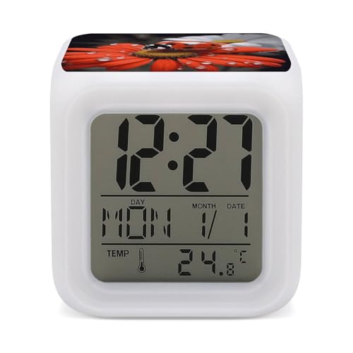 FekiLoot Ladybug Daisy Alarm Clock, Personalized Cube LED Wake Up