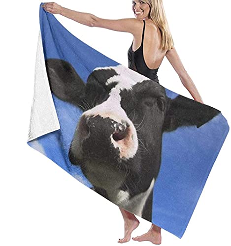Serviette de Plage 80*130cm,Vache Volante tornade,Drap de Bains en Microfibre-Femme Homme Enfant,Serviette Piscine de Bain pour Vacance de Voyage