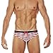 UXH Mens Swimsuit Briefs Padded Swimwear Male Strips Sexy Swimming Board Beach Surfing Swim (Red,Tag XL(US L))