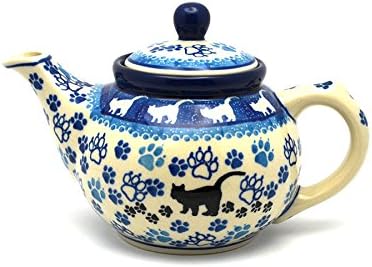 Polish Pottery Teapot - 14 oz. - Boo Boo Kitty