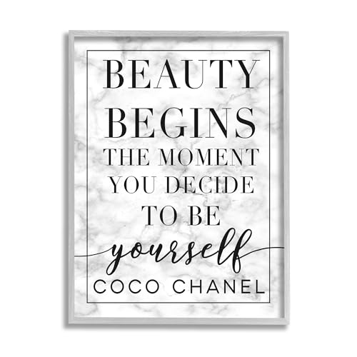 'Beauty Begins Inspiring Quote'| Framed Giclee Art