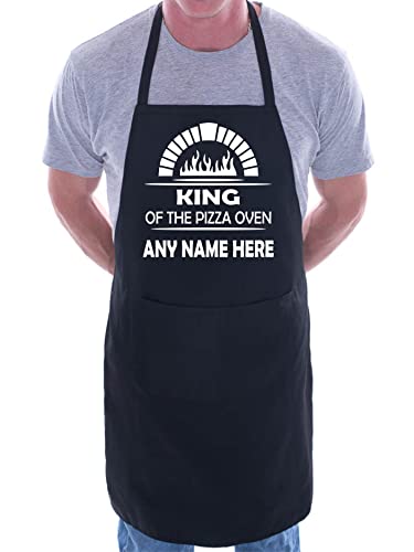 Print4U King Of Pizza Customise This Apron Your Name Here BBQ Baking Cooking Black