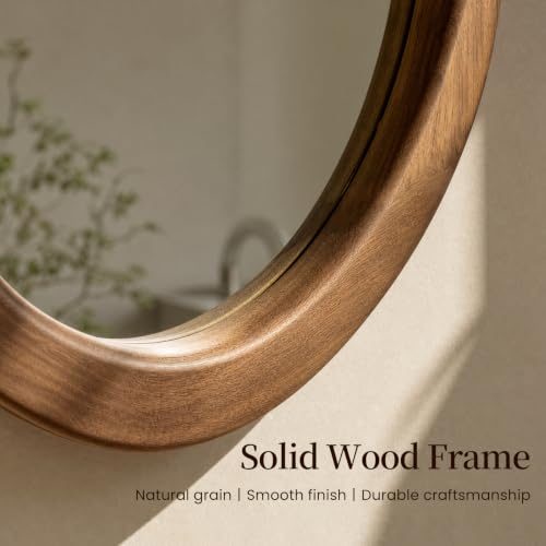 Image of Asymmetrical Irregular Solid Wood Framed Wall Mirror, 24 inchx36 inch