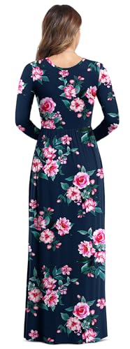 Image of VIISHOW Women's Long Sleeve Loose Plain Maxi Dresses Casual Long Dresses with Pockets