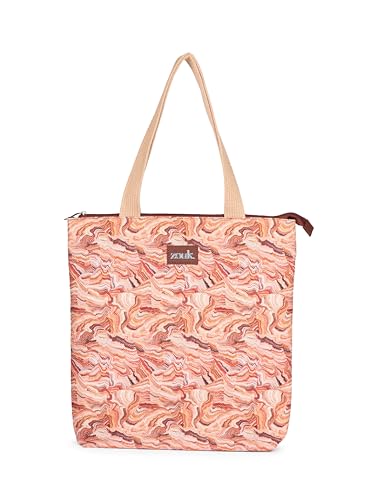 Image of ZOUK Ivy Tote Bag for Women | Handcrafted Jute Khadi with Vegan Leather Handles | Lightweight, Foldable & Travel-Friendly Everyday Carry Bag |