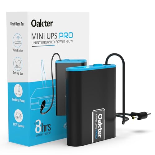 Image of Oakter Mini UPS PRO for High Capacity WiFi Routers 12V & Upto 3A | Battery 4000 mAh | Power Backup Upto 8 Hours | Support Jio, Airtel & Other Routers | Current Surge & Deep Discharge Protection |
