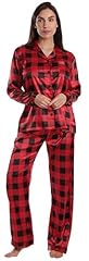 Satin Red Black Buffalo Plaid Stretch Fabric