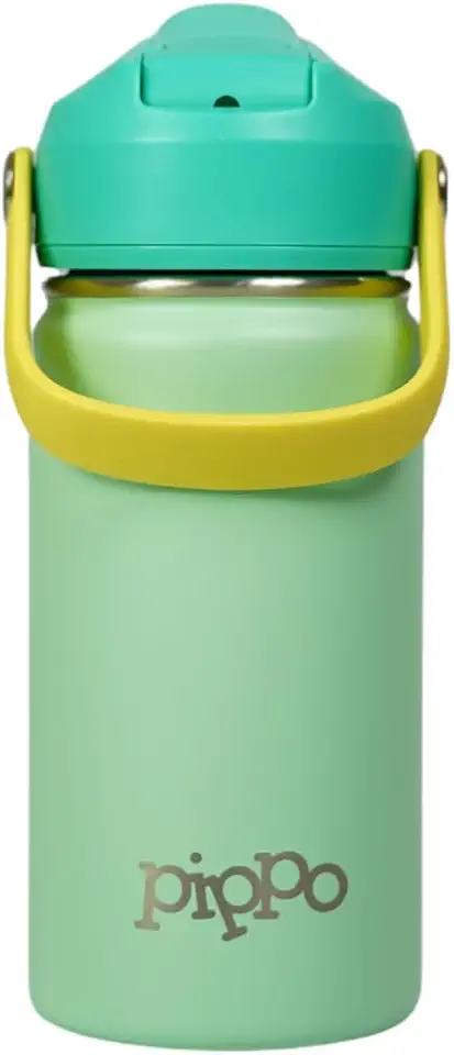 Pippo | Garrafa Térmica Infantil Criança Aço Inox Parede Dupla Menino Menina Para Bebidas Quentes e Frias e Livre de BPA (Verde)
