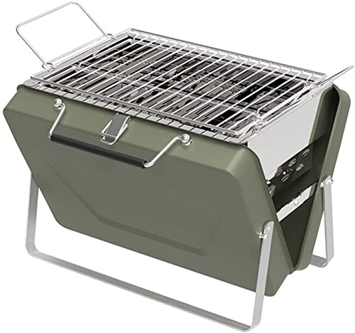 MIIKHI Parrilla de gas para barbacoa de carbón, portátil, para el hogar, maleta, barbacoa, plegable, para camping, picnic, cocina, herramienta de cocina (Gr?n A)