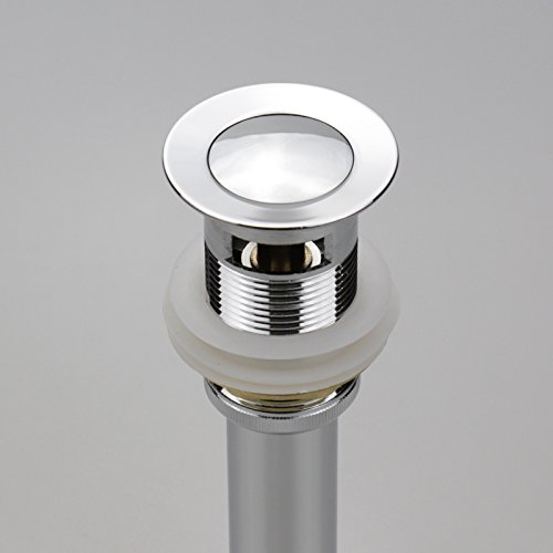 Polished Chrome Pop Up Sink Drain With Overflow, Bathroom Faucet Vessel Vanity Sink Drain Stopper #TOP2