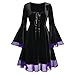 Produktbild Damen Kleid Vintage Langarm Renaissance Mittelalter Kleid Halloween Party Kostüm Gothic Retro Mittelalterlichen Kleider mit Trompetenärmel Cosplay Prinzessin Abendkleid Partykleid Hochzeit Karneval
