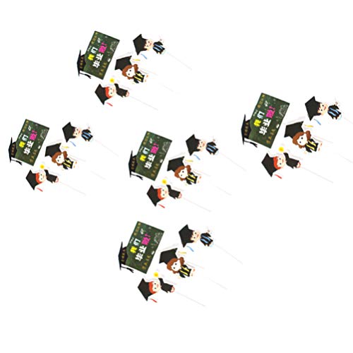 PRETYZOOM 20 Stks Afstuderen Thema Cake Topper Dessert Invoegen Cake Pick Banket Activiteiten Party Cake Decoratie - Image 3