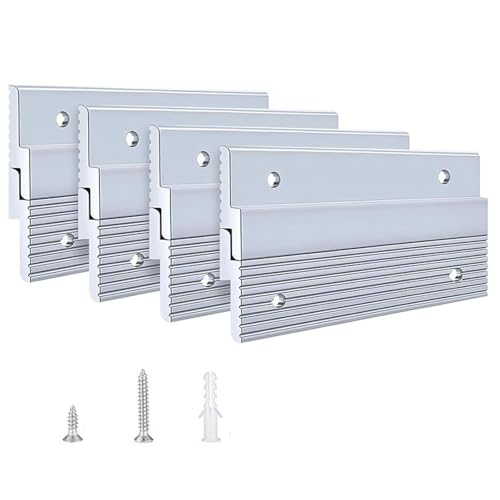 Image of 4 Pairs 4 Inch French Cleat Hanger, Heavy Duty Metal Picture Hanger Z Bar Wall Mount Picture Hanger for Hanging Picture Ledges Mirrors