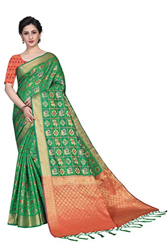 Silk Zone Women's Patola Silk Saree With Blouse Piece