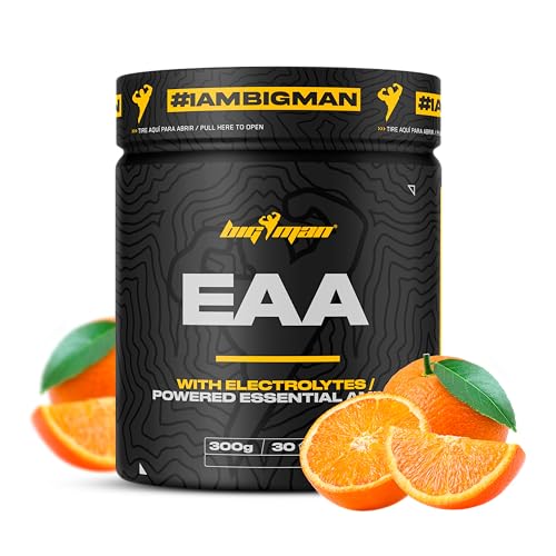 BigMan | EAA + Electrolytes (Naranja) 300Gr | Amonoacidos Essenciales | Recuperación Muscular | Deportes Resistencia | Fuerza | Isotonico