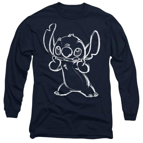 T-shirt Stitch Disney Coupe Unisexe Confortable Manches Longues