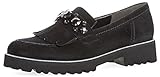 Rutschfeste Sohle Gabor Damenschuhe 71.460.17 Damen Slipper, Mokassins, Halbschuhe, mit verbreiterter Auftrittsfläche Schwarz (schwarz (Glitter)), EU 6.5