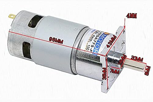 12V 24V DC gear motor,high-power high-torque DC motor,Slow forward and reverse speed control small DC motor,J17648 - (Speed(RPM): 600rpm, Voltage(V): 12V)