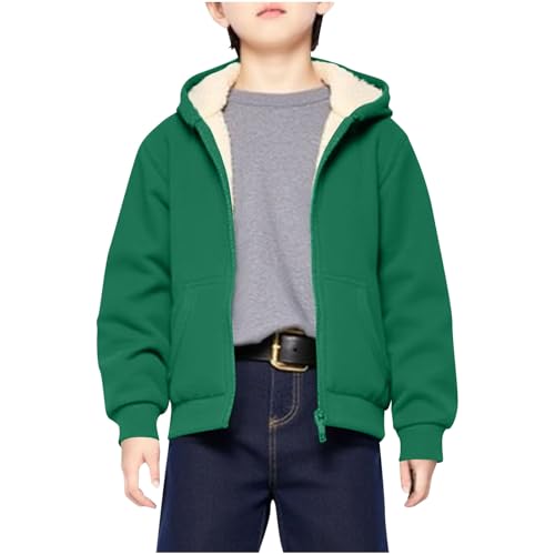 Unisex Boys Girls Fleece Hoodie Sherpa Lined Jacket Zip Up Hooded Sweatshirt Winter Outwear Coat for Kids Cold Weather2