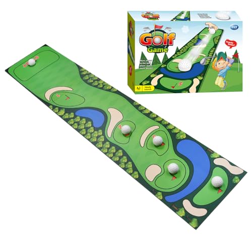 Set De Juego De Bolas De Mesa,Alfombra Tri-Plegable Para Múltiples Jugadores | Juego De Alfombra De Golf Para Escritorio | Para Sala Dormitorio Apartamento Fiesta Aula Niños Adolescentes Amigos Compañ