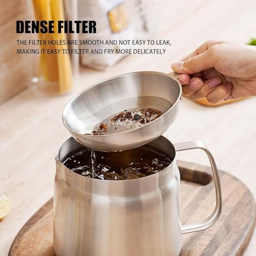 Image of Small Deep Frying Pot with Strainer Basket,1200ml Stainless Steel Pan with Handle,Ideal for Frying French Fries /Chicken Wings /Shrimp /Boiling Butter /Gravies (1.5L Deep Frying Pot)