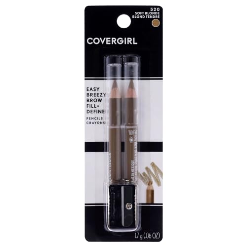 COVERGIRL - Easy Breezy Brow Fill + Define Brow Pencil, Sharpener Included, Long-Lasting, Deeply Pigmented, Blendable Formula, 100% Cruelty-Free