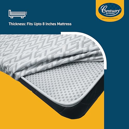 Image of Centuary Mattresses Matt Guard Mattress Protector - 100% Waterproof Shield, Breathable, Washable, Hypoallergenic - Protects Against Bacteria - Stylish, Quilted Comfort, Super Soft Feel (Grey, 72x72)