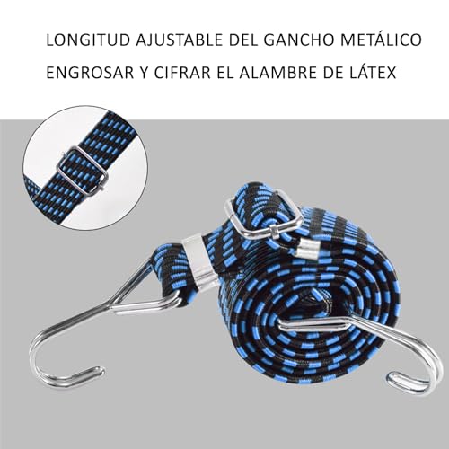 XUTONG Elastic Octopus with Hooks, 4 Pieces 1 m Adjustable Tensioners Elastic Tie Down Straps with Hooks, Luggage Tensioners - Image 3