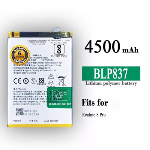 Image of Original BLP837 Battery for Realme 8 Pro Battery with 6 Month Warranty*** (P269)