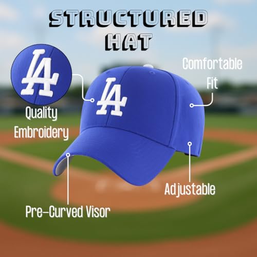 Gorra deportiva ajustable azul con logo de equipo miniatura 5