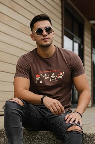 Image of Veirdo Pure Cotton Regular Fit AestheticGraphic Printed Round Neck Half Sleeve T-Shirt Pack for Men (Combo of 3) (Green,Red,Swanwhite,Black,Navy Blue,White,Brown,Royal Blue)