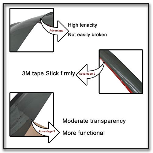 D&O Motor 4pcs Front+Rear Smoke Sun/Rain Guard Outside Mount Tape-On Window Visors fits for 1984-2001 Cherokee 4-Door by D&O MOTOR - Image 6
