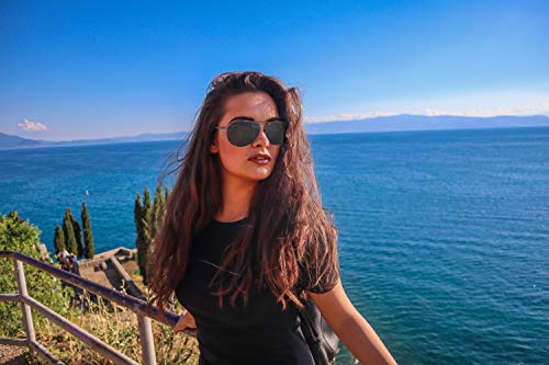 Image of Macro Giant Classic Drop Shape Sunglasses, Polarized, 100% UV Protection, UV 400 With Case, Military Style, Al-Mg