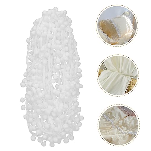 VILLCASE 2 Rolos 15 Cortina De Bola De Pelo Renda Pom Guarnição Pom Pom Fita Artesanato Guarnição Fr