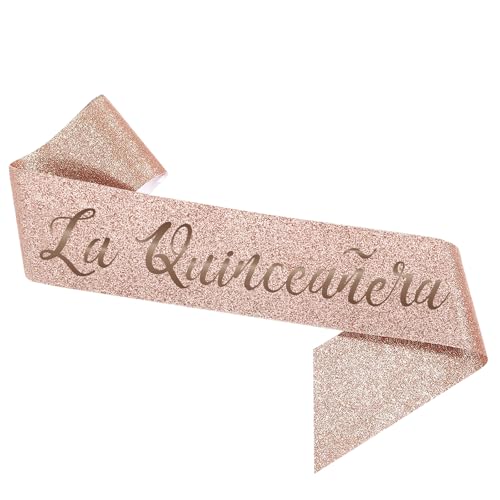 LHPYQ La Quinceañera Sash, Happy 15th Birthday Sash, Cheers to 15 Years Gifts Party Supplies 15th Birthday Party Decoration