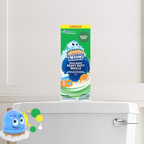 Image of Scrubbing Bubbles Flushable Toilet Wand Refills, Fresh Brush Heavy Duty Toilet Cleaner Refill Pads, Cleans Limescale & Fights Odors, Citrus Scent, 8 Count, Pack of 2
