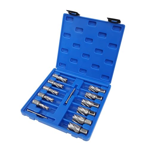 YINZINR 13Pcs/Set Annular Cutter, Cutting Diameter 7/16 to 1-1/16 Inch, Depth of Cut 1”, Three-edge Segment Cutting