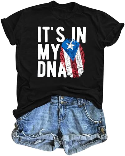 Puerto Rican Tshirt Women Puerto Rico Flag Pride Shirts Short Sleeve Tops