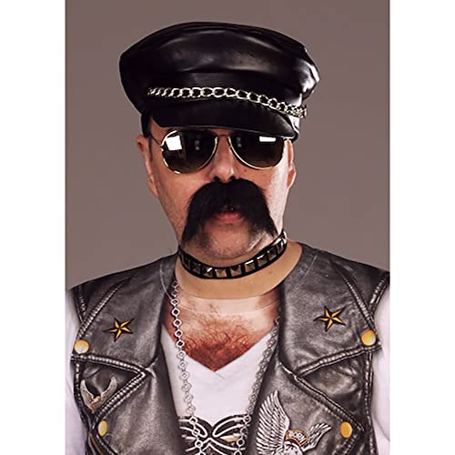 Bristol Novelty BH159 Head Accessory | Punk Cap | 1 Piece | Black | One Size - Adult Leather, Mens