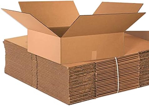 BOX USA 24x24x8 Flat Corrugated Boxes, Flat, 24L x 24W x 8H, Pack of 10 | Shipping, Packaging, Moving, Storage Box for Home or Business, Strong Wholesale Bulk Boxes