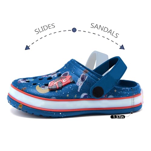 Image of XPKWS Toddler Kids Clogs Boys Girls LED Garden Shoes Light up Sandals Slip on Quick Dry Beach Slippers