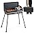 HAPPYGRILL 2-Burner Propane Camping Stove, Portable Gas Grill Cooker with Removable Leg Stand, Roast Grill, Dual Control Knobs, Wind Guards, Outdoor Grill Stove for Camping BBQ Picnic