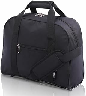 Aerolite 40x30x15 New and Improved 2023 British Airways, EasyJet, Virgin Atlantic, KLM Holdall, Cabin Luggage Under Seat Flight Bag, Black