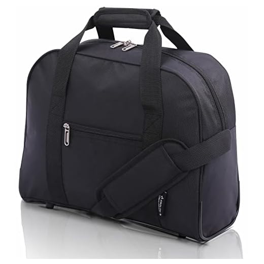Aerolite 40x30x15 Nuevo y Mejorado 2022 British Airways, EasyJet, Virgin Atlantic, KLM Holdall, Equipaje de Cabina Debajo del Asiento Bolsa de Vuelo, Negro