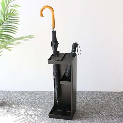 Porte-parapluie métal bac égouttoir support cannes et bâtons de marche - 3