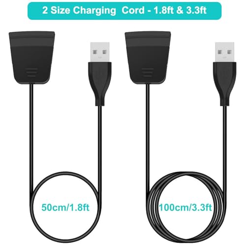 Kissmart Charger for Fitbit Alta HR, Replacement Charging Cable Clip Cord for Fitbit Alta HR (2-Pack,1.8ft & 3.3ft) - Thumbnail 3