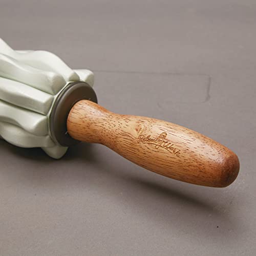 Rodillo de espuma Relaxing Work NH3748 para fitness, verde, con asas y textura suave miniatura 3