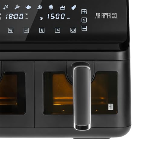 Teesa Frytkownica Beztłuszczowa XXL Moc 2700W Dwukomorowa 2x4L AIR FRYER DUAL POT Wyświetlacz LCD 7 Programów Gotowania TSA8089