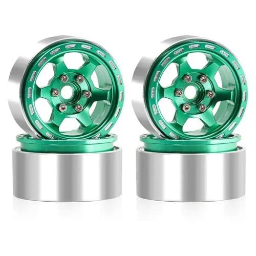 Hub wheel de 1,9 pouce haute stabilité pour robot de piste RC, jantes vertes anti-torsion